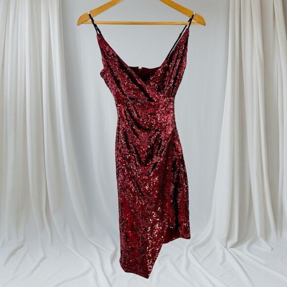 B. Smart Ruby Red Sequins Dress Size 3 - Picture 1 of 5